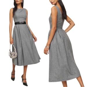 NEW Reformation Valene Dress Gray 12